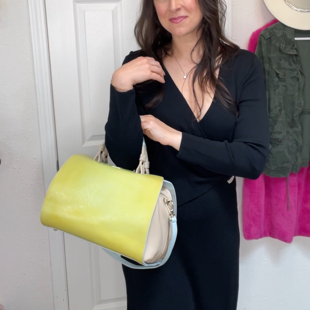 Furla Lime Green Satchel Bag